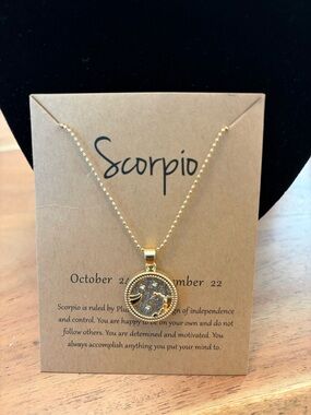 Scorpio Zodiac Pendant Necklace - Gold